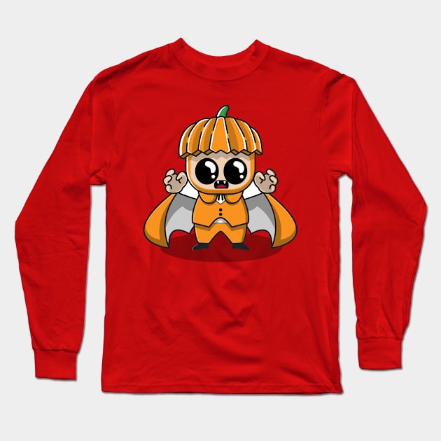 pumpkin dracula Long Sleeve T-Shirt by fflat hds